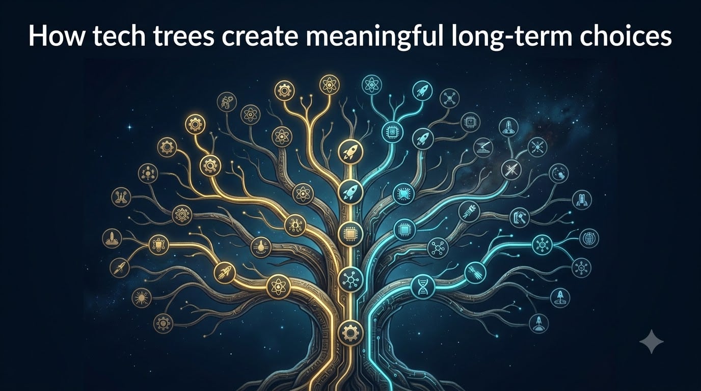 How tech trees create meaningful long-term choices