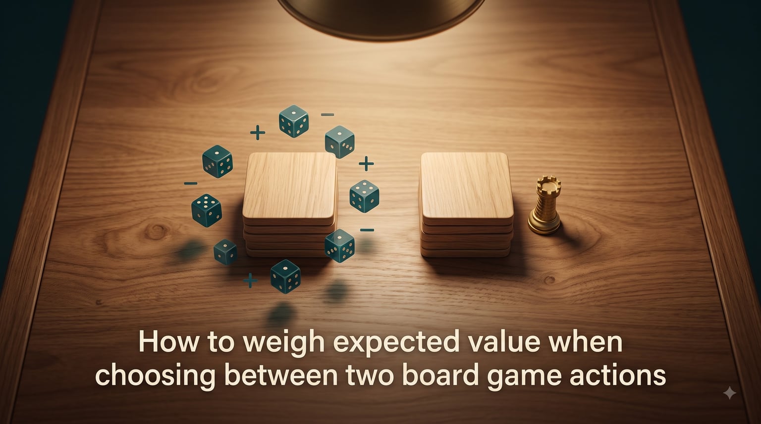 How to weigh expected value when choosing between two board game actions