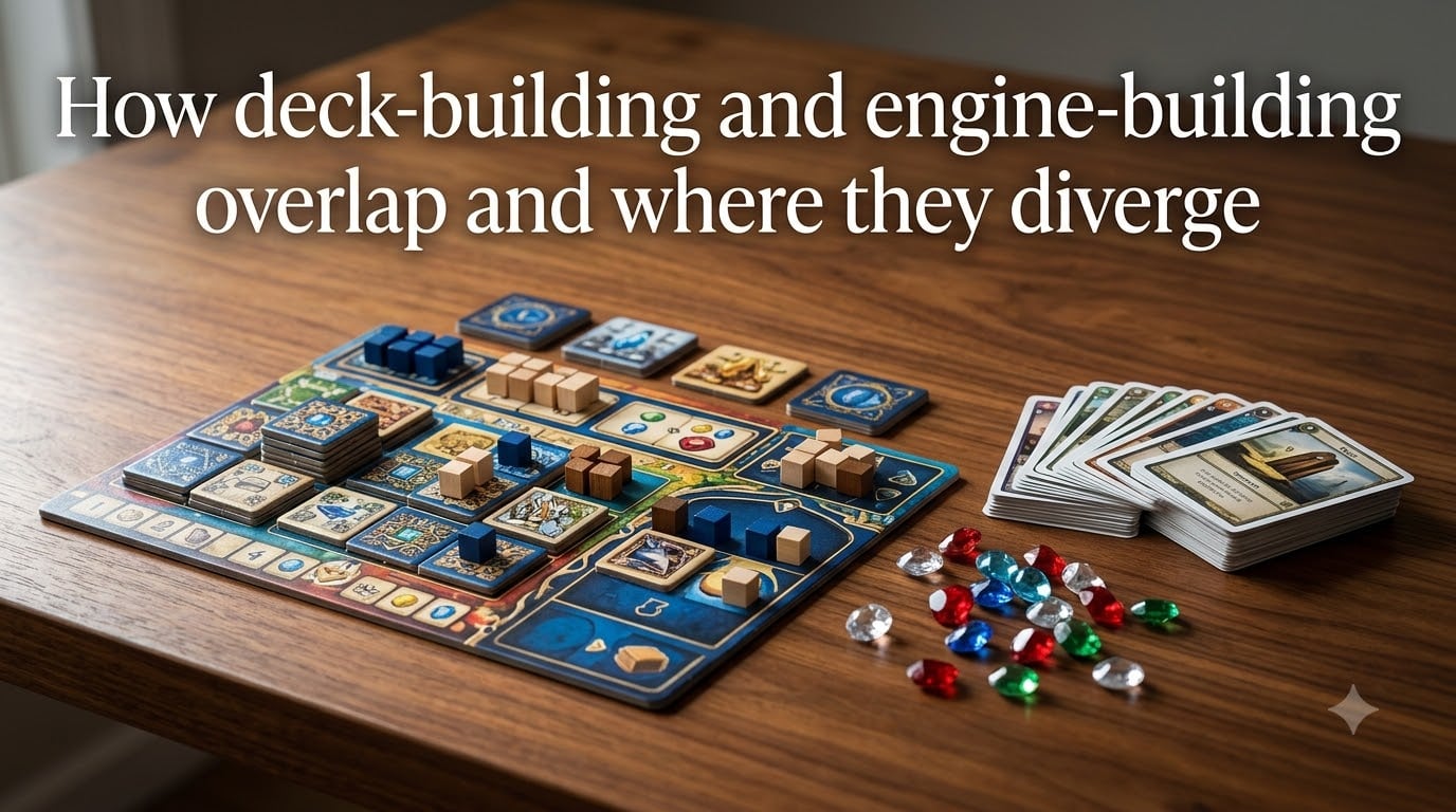 How deck-building and engine-building overlap and where they diverge