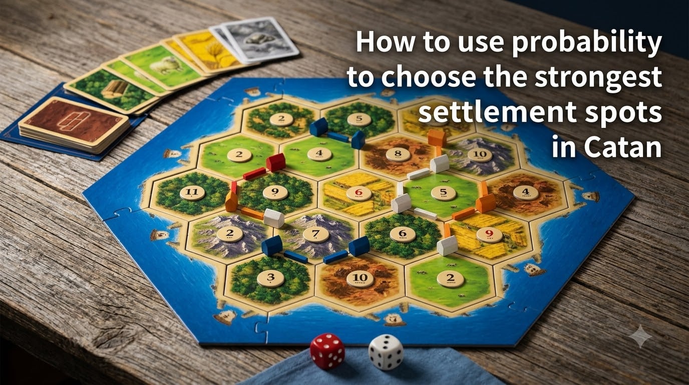 How to use probability to choose the strongest settlement spots in Catan