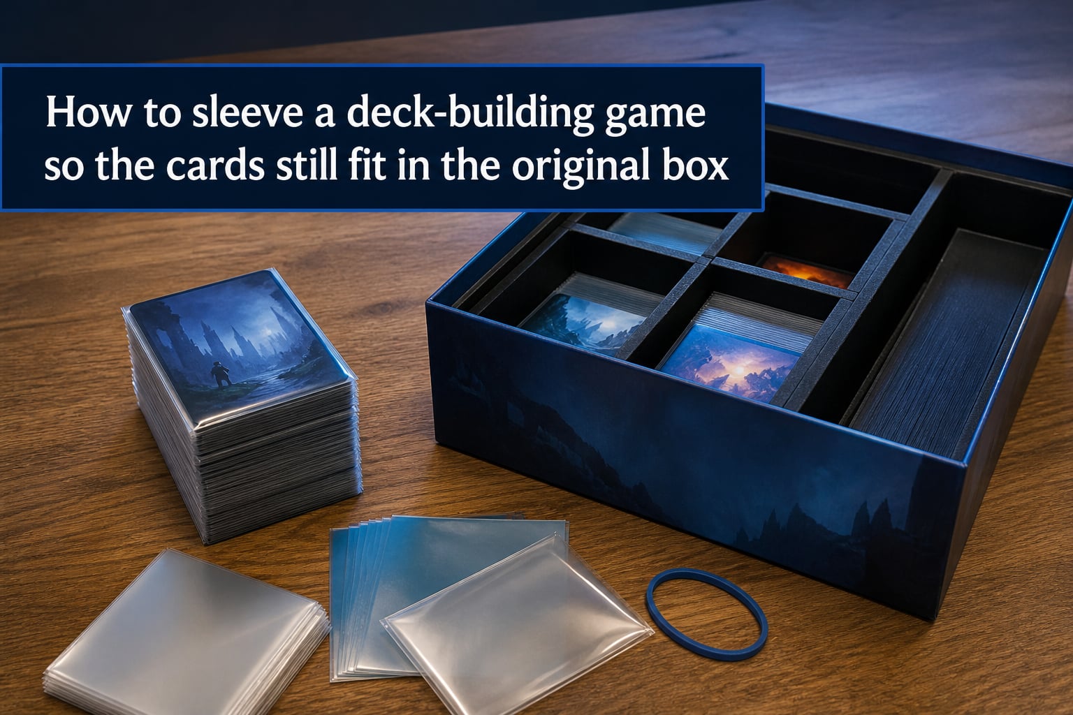 How to sleeve a deck-building game so the cards still fit in the original box
