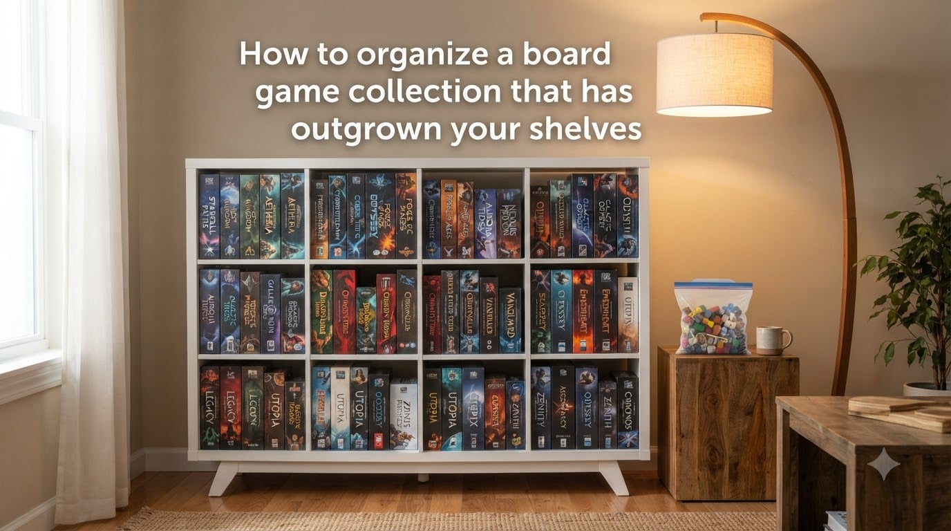 How to organize a board game collection that has outgrown your shelves