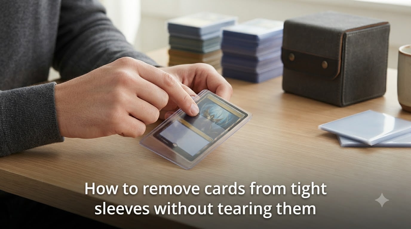How to remove cards from tight sleeves without tearing them