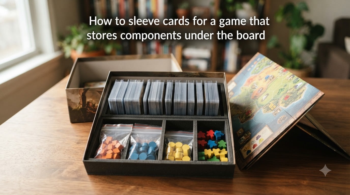 How to sleeve cards for a game that stores components under the board
