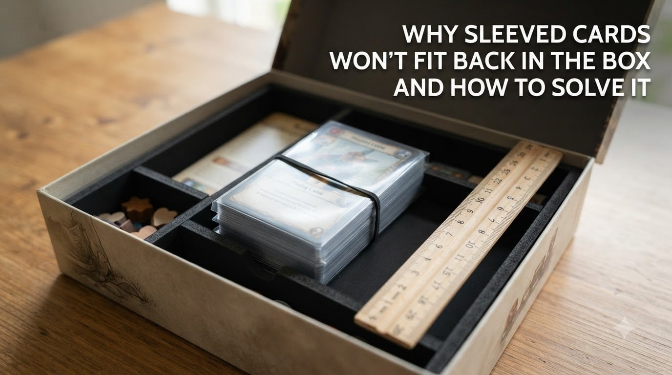 Why sleeved cards won't fit back in the box and how to solve it