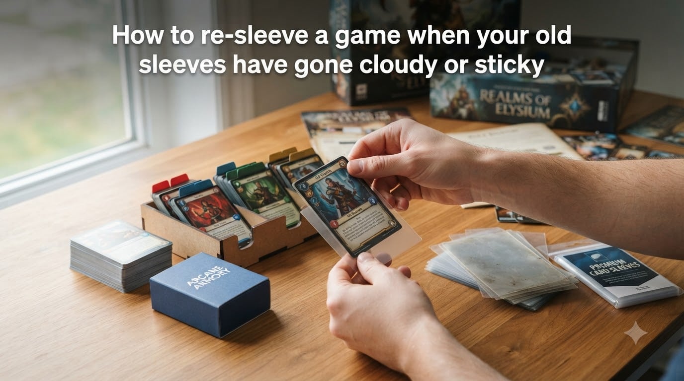 How to re-sleeve a game when your old sleeves have gone cloudy or sticky