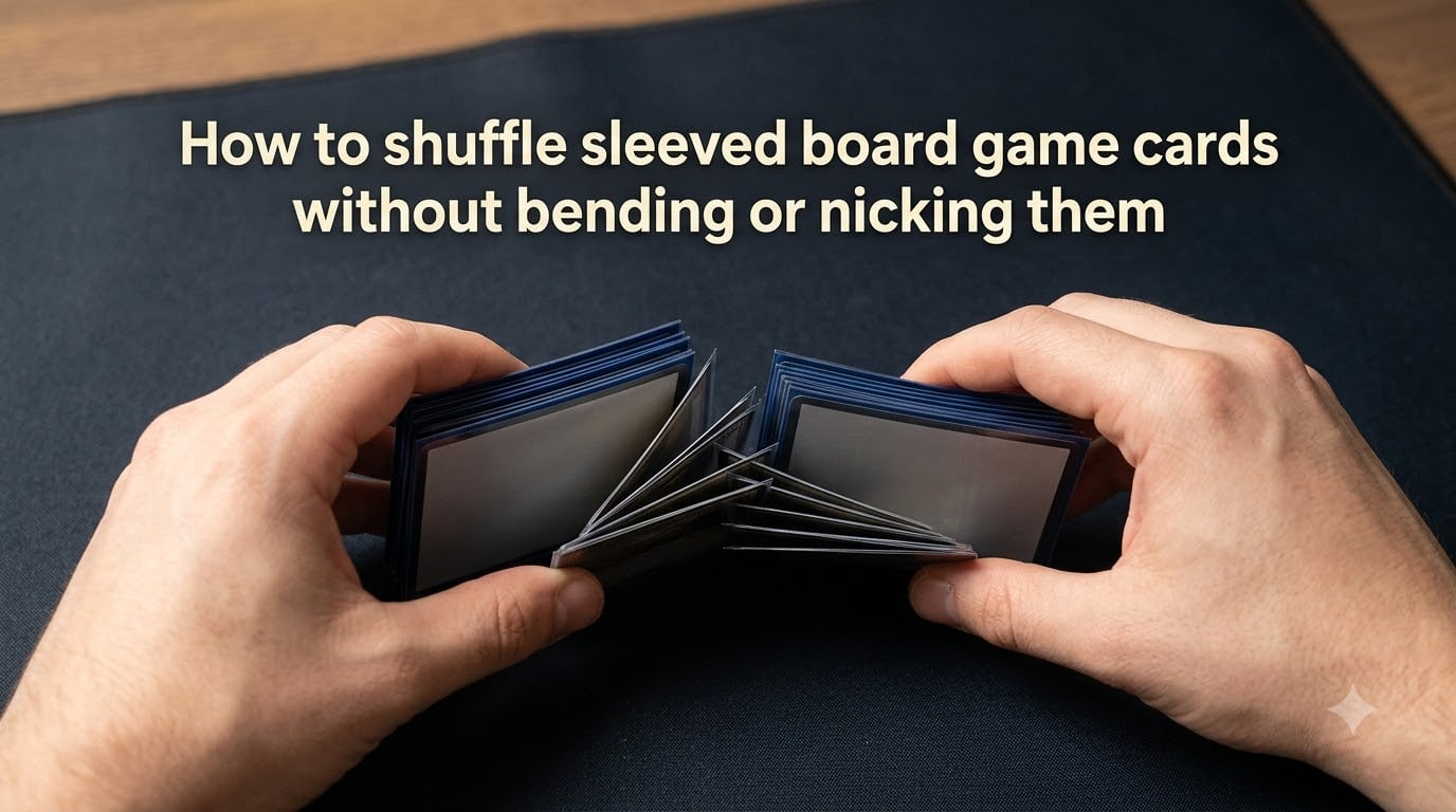 How to shuffle sleeved board game cards without bending or nicking them