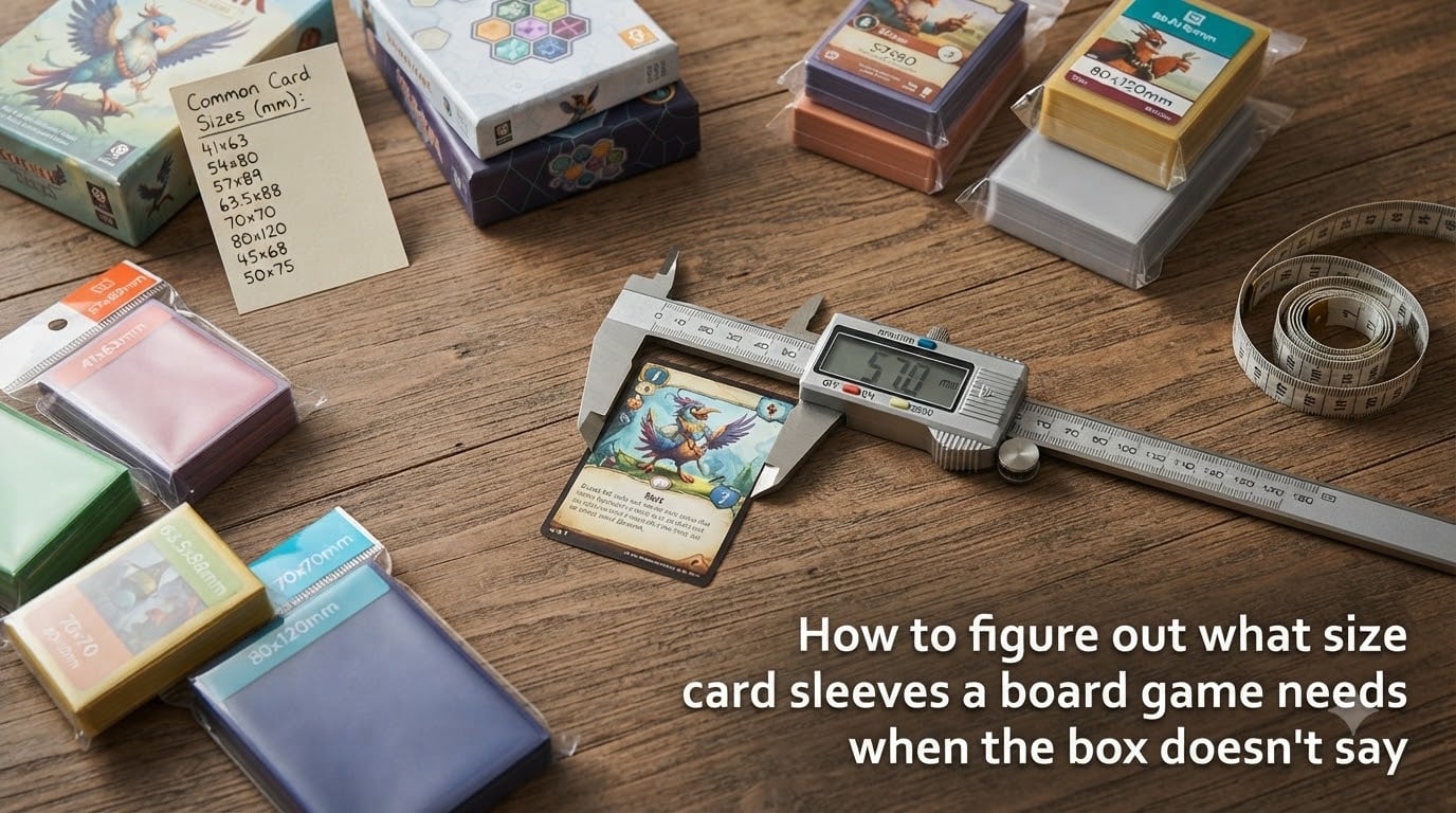 How to figure out what size card sleeves a board game needs when the box doesn't say