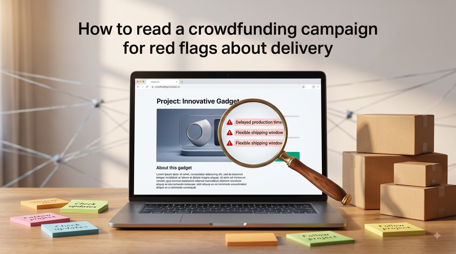 How to read a crowdfunding campaign for red flags about delivery