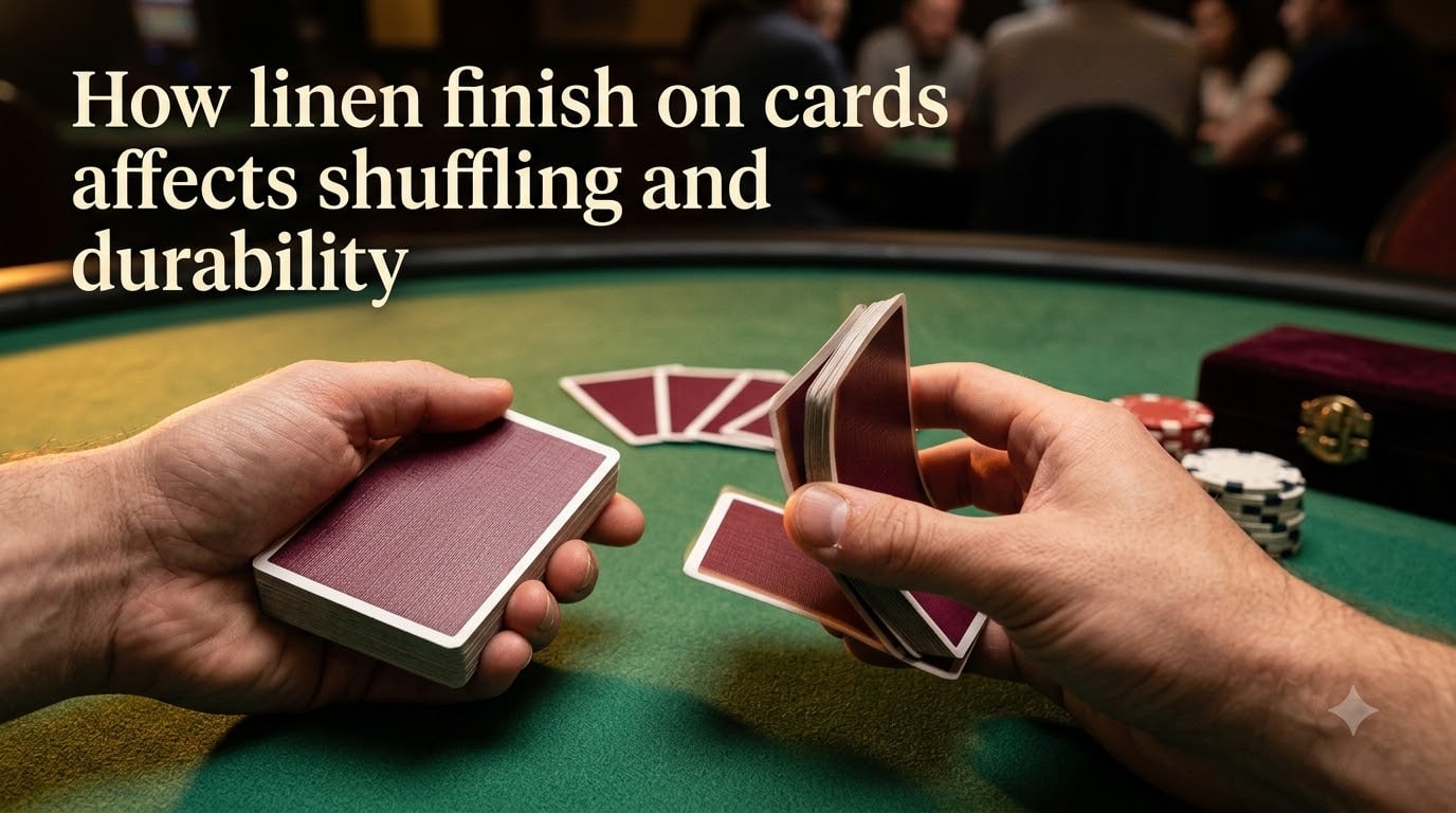 How linen finish on cards affects shuffling and durability
