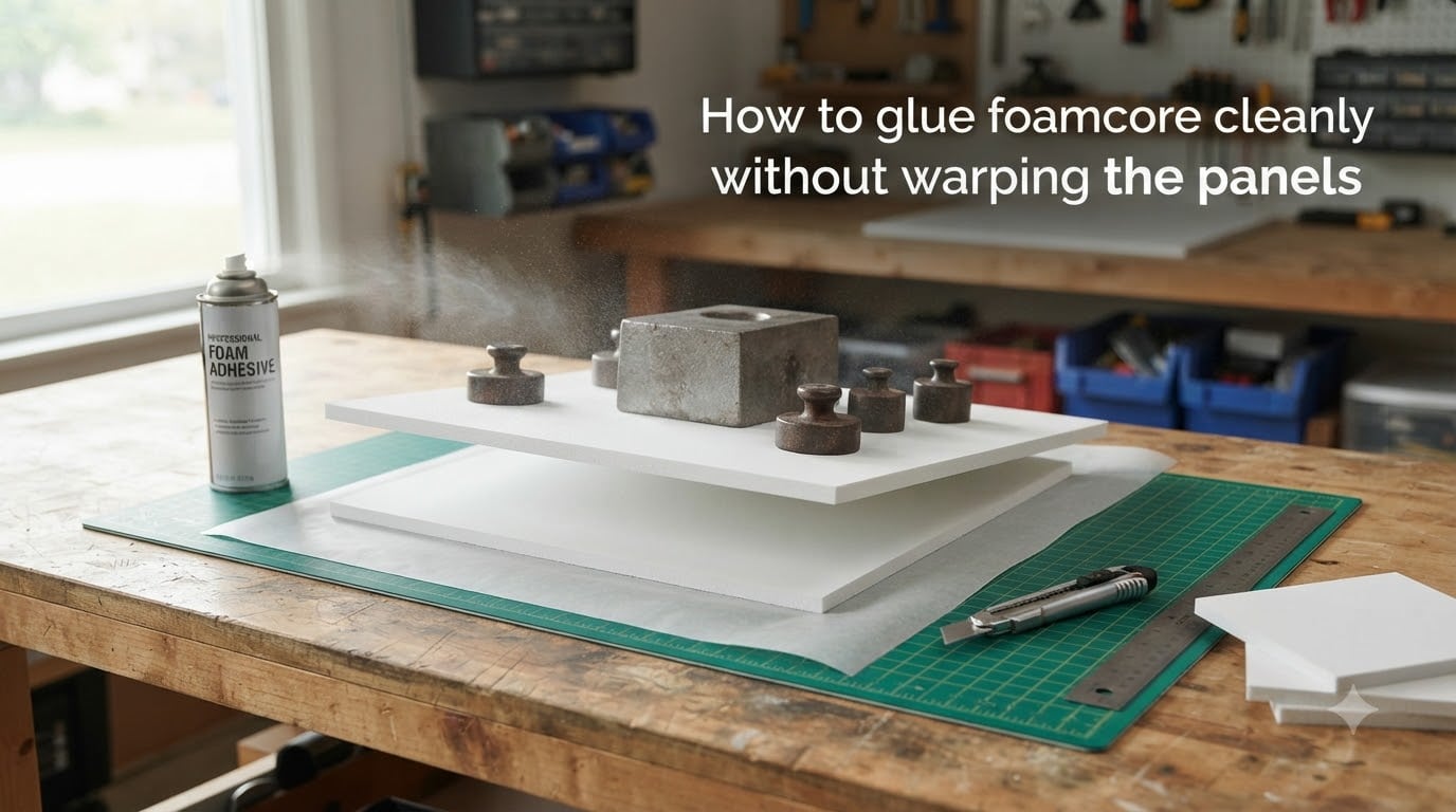 How to glue foamcore cleanly without warping the panels
