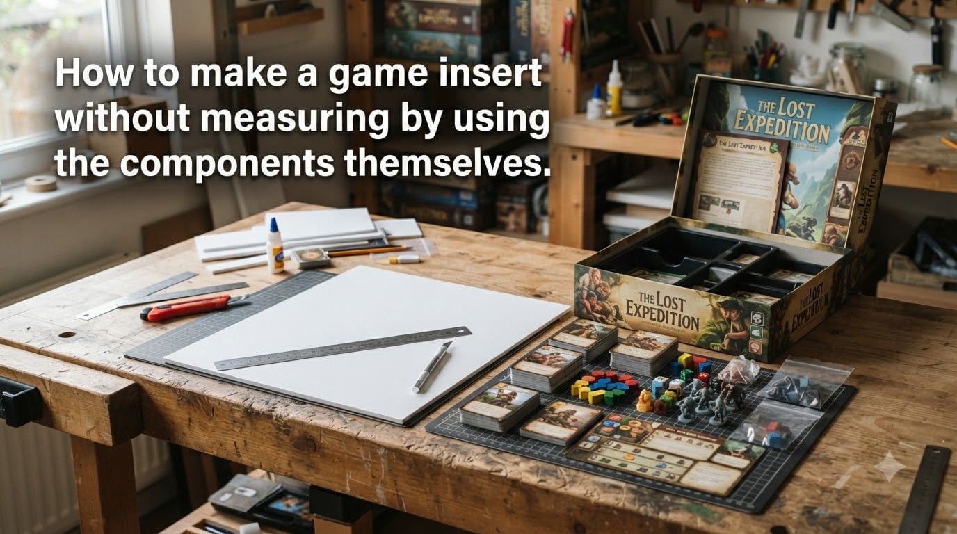 How to make a game insert without measuring by using the components themselves