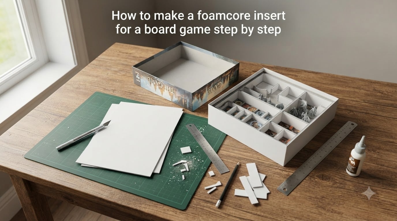 How to make a foamcore insert for a board game step by step