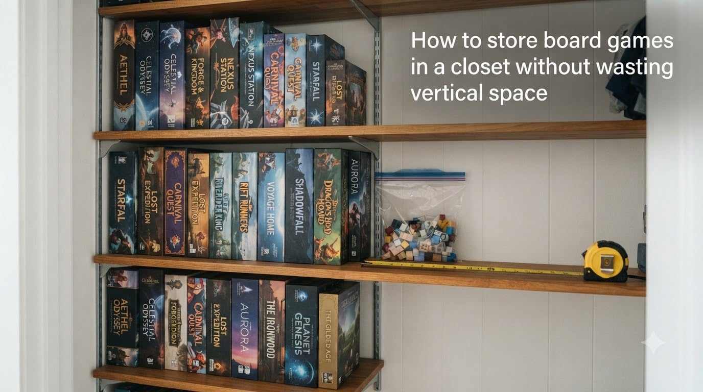 How to store board games in a closet without wasting vertical space