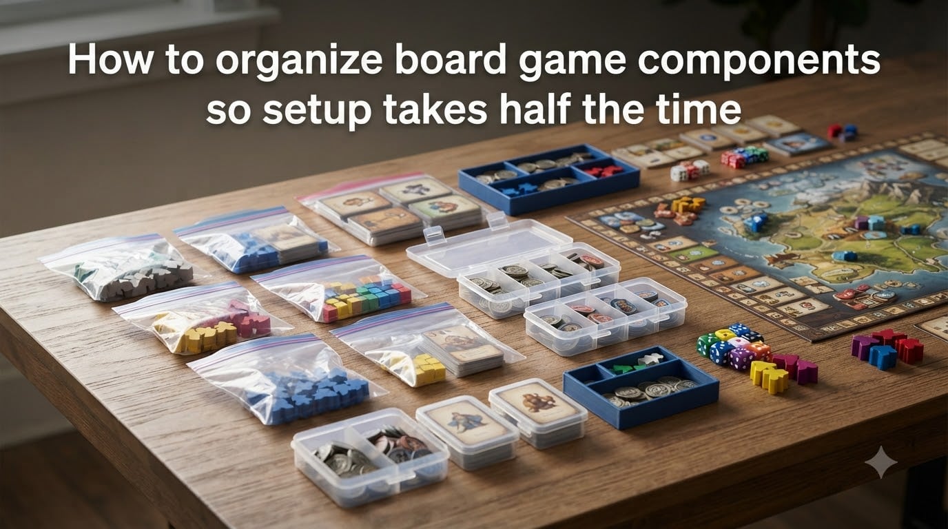 How to organize board game components so setup takes half the time