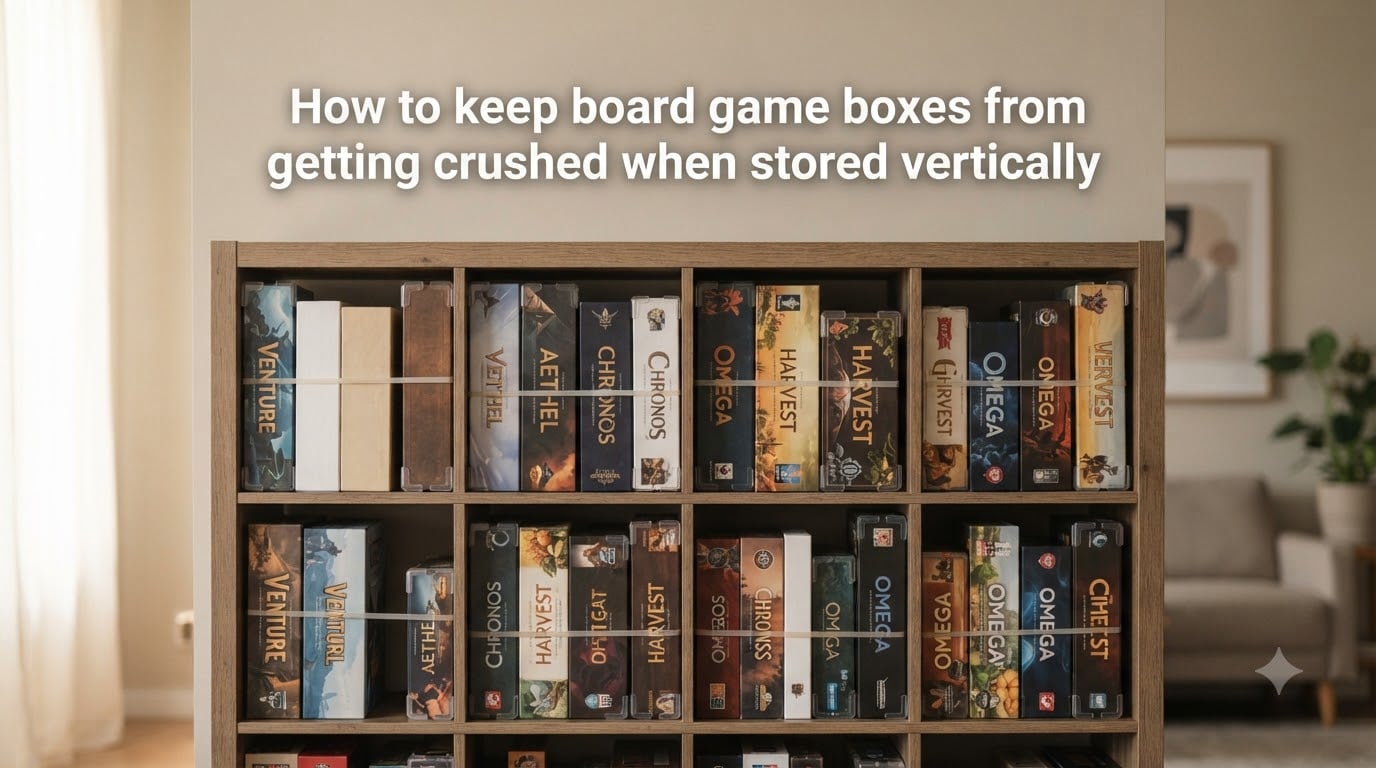 How to keep board game boxes from getting crushed when stored vertically