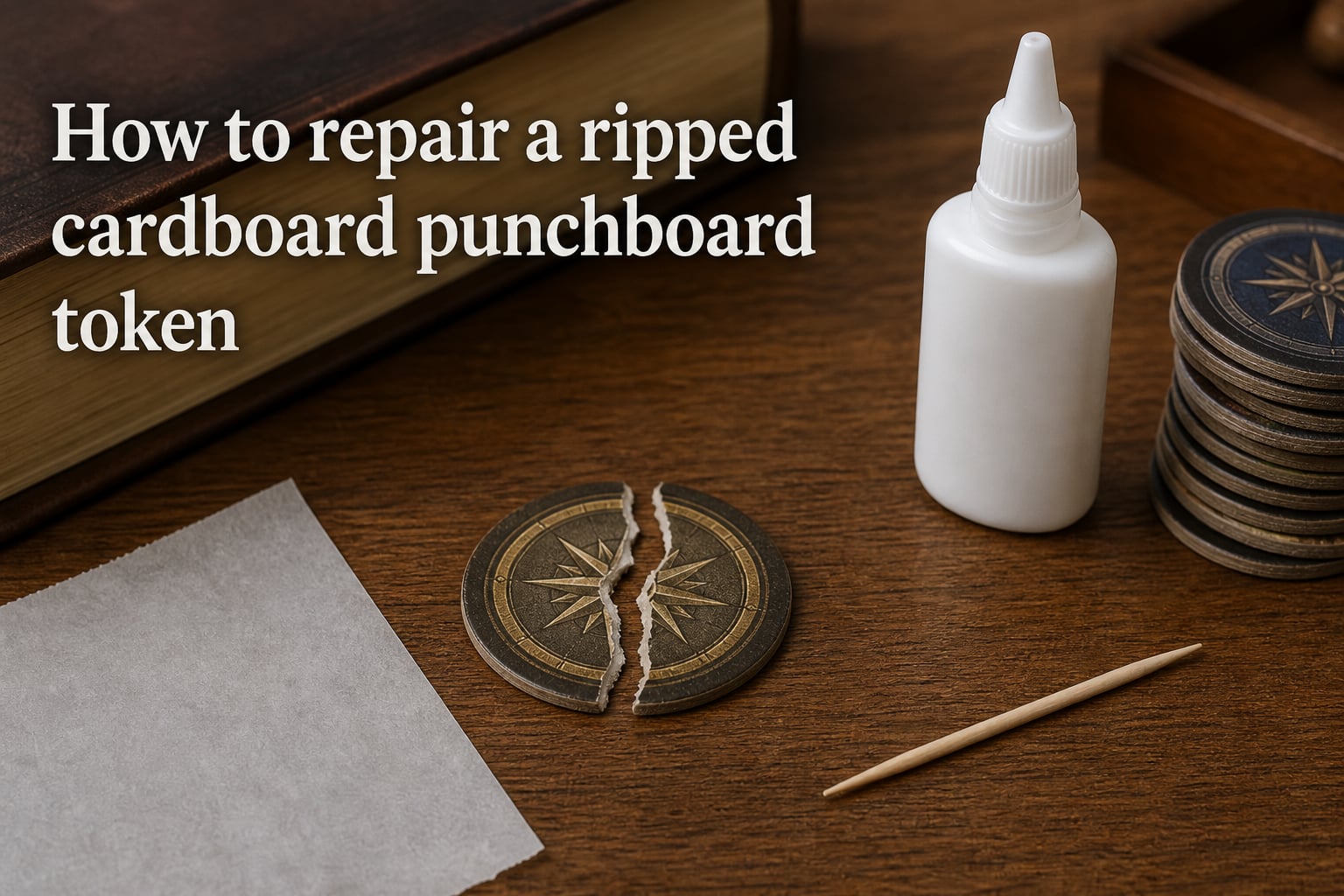 How to repair a ripped cardboard punchboard token