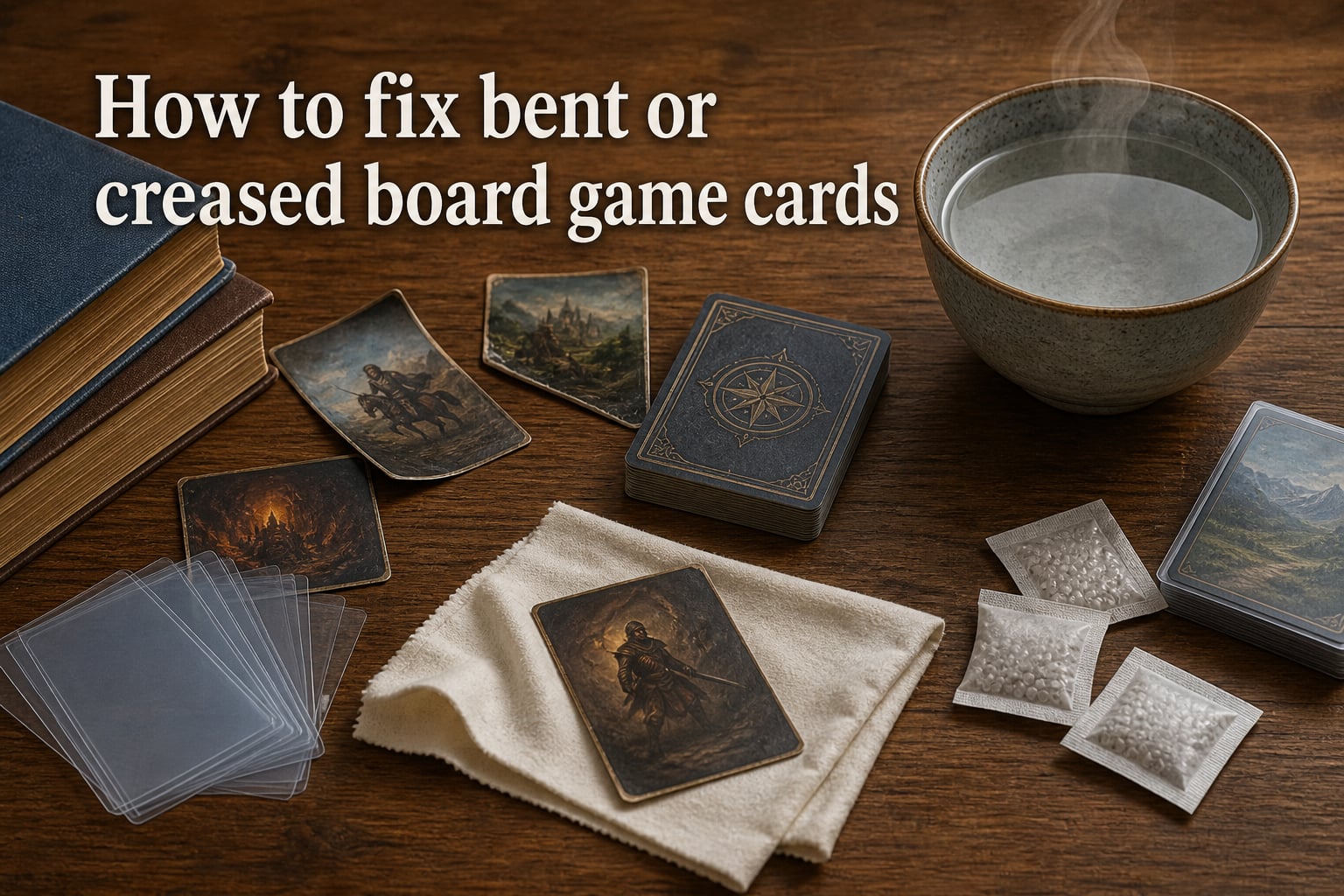 How to fix bent or creased board game cards