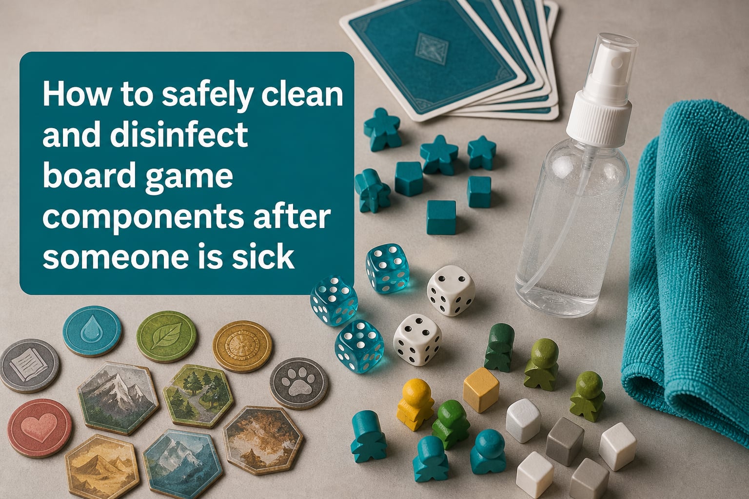 How to safely clean and disinfect board game components after someone is sick