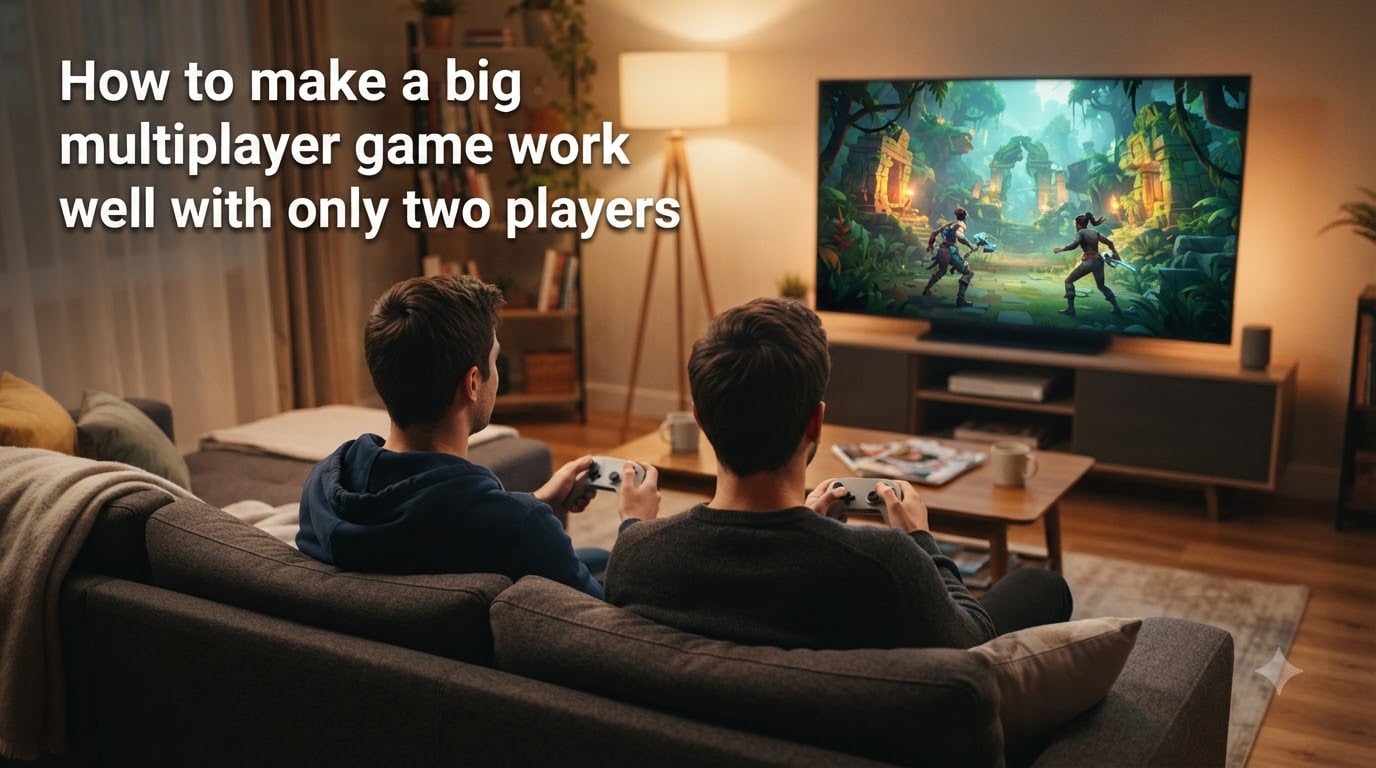 How to make a big multiplayer game work well with only two players