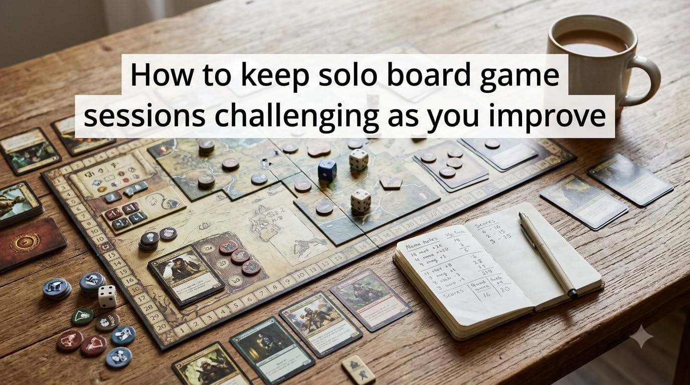How to keep solo board game sessions challenging as you improve
