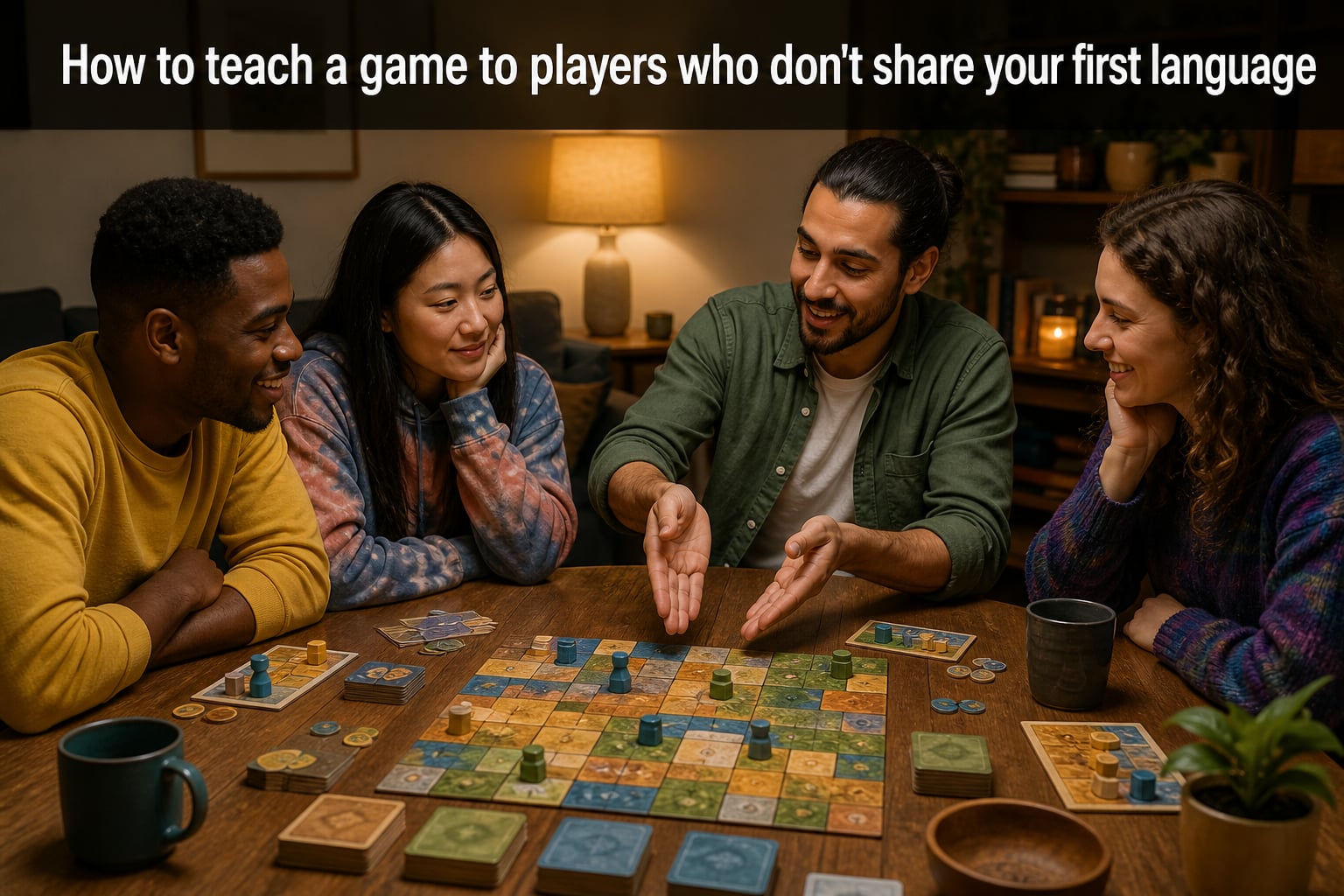 How to teach a game to players who don't share your first language