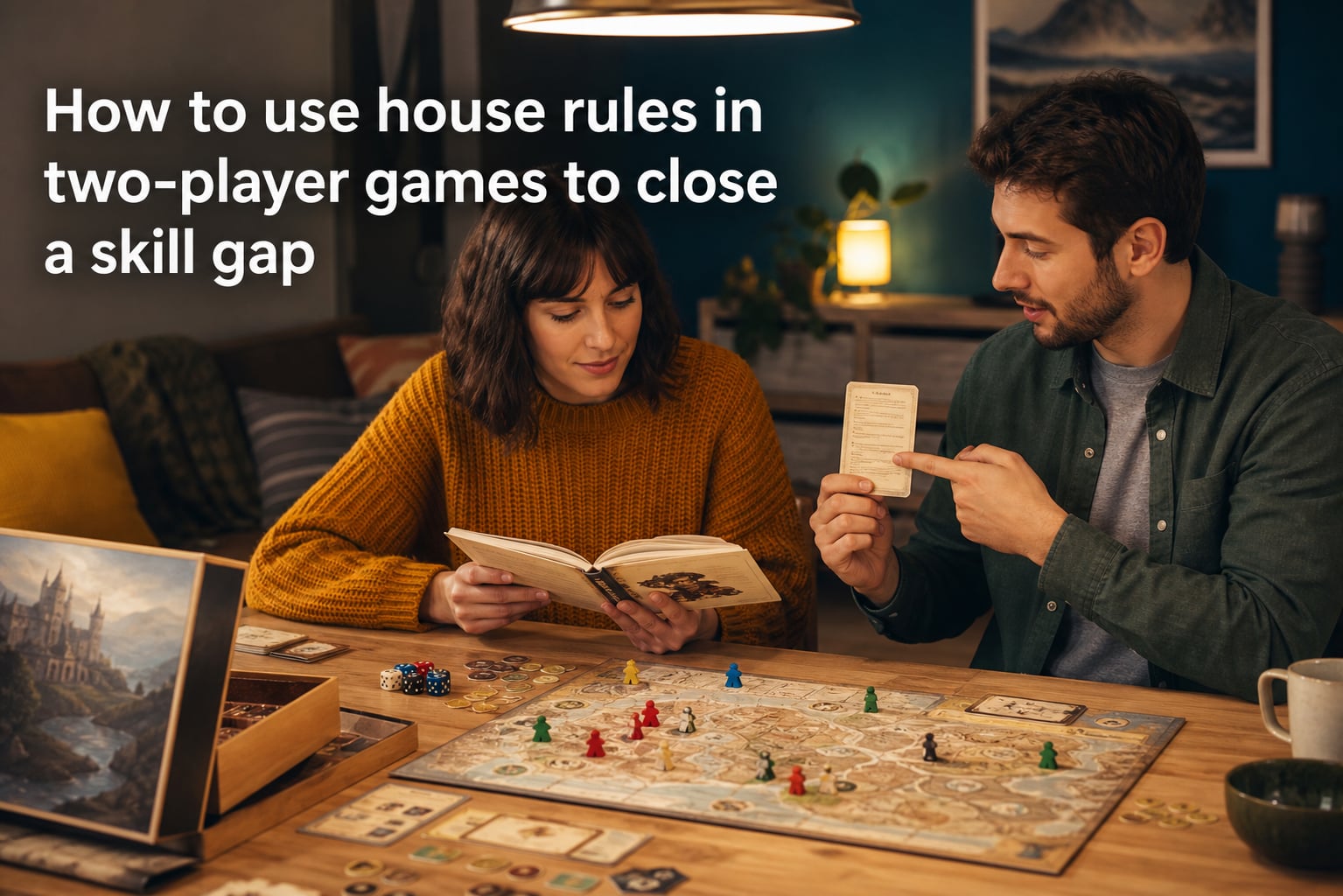 How to use house rules in two-player games to close a skill gap