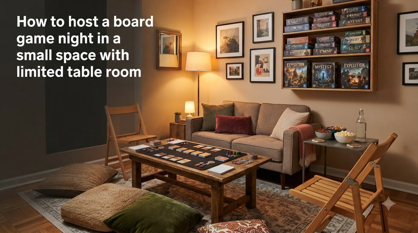 How to host a board game night in a small space with limited table room