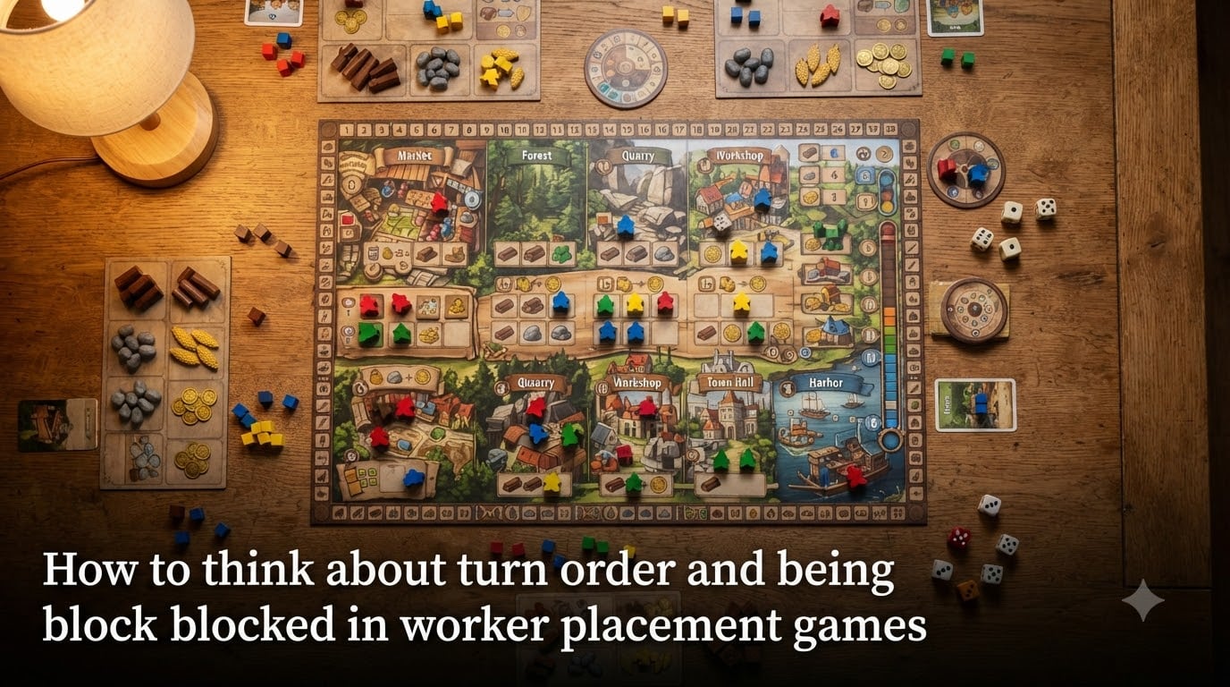 How to think about turn order and being blocked in worker placement games