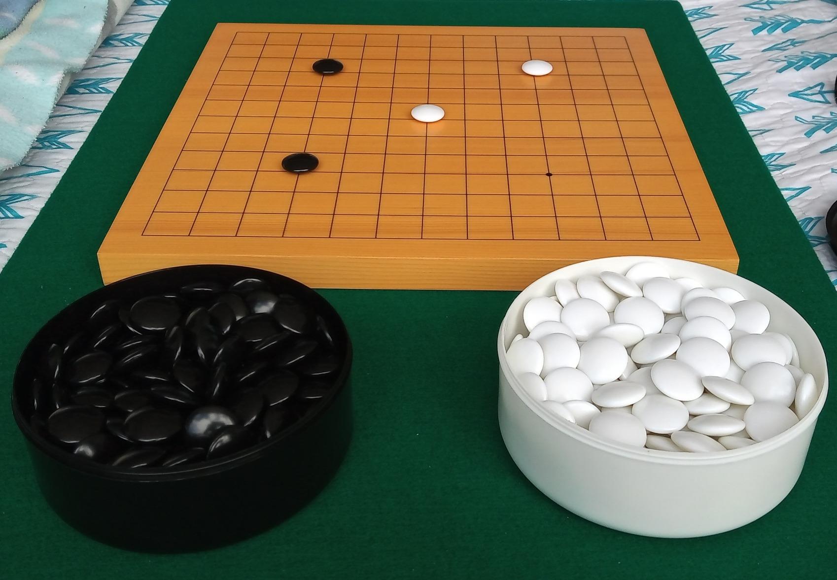 Yellow Mountain Imports Shin Kaya Beginner's Reversible 13x13 / 9x9 Go Game Set Board (0.8-inch) with Double Convex Melamine Stones - Classic Strategy Board Game (Baduk/Weiqi) customer photo 1