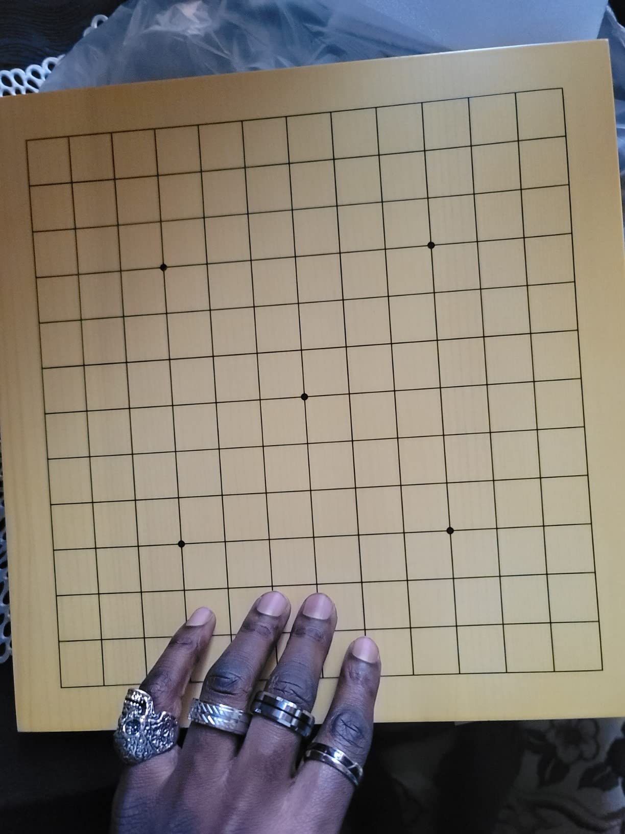 Yellow Mountain Imports Shin Kaya Beginner's Reversible 13x13 / 9x9 Go Game Set Board (0.8-inch) with Double Convex Melamine Stones - Classic Strategy Board Game (Baduk/Weiqi) customer photo 2