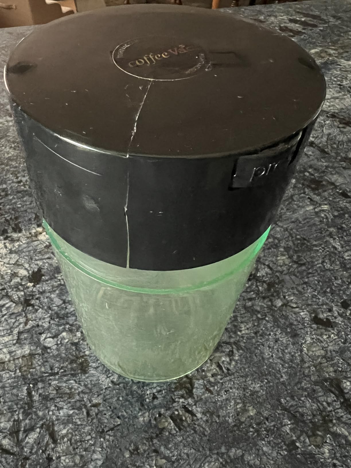 COFFEEVAC 1LB – Patented Airtight Container | Multi-use Vacuum container works as smell proof containers for ground coffee and coffee bean containers. Black cap and body. customer photo 1