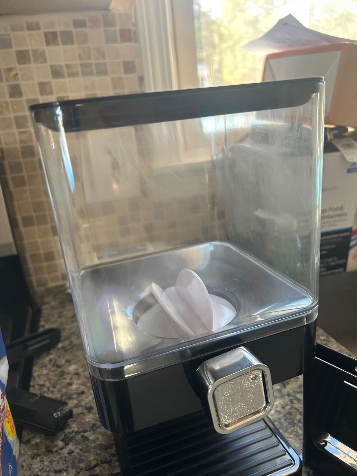Honey-Can-Do Zevro Compact Dry Food Dispenser, Dual Control, Black/Chrome customer photo 2
