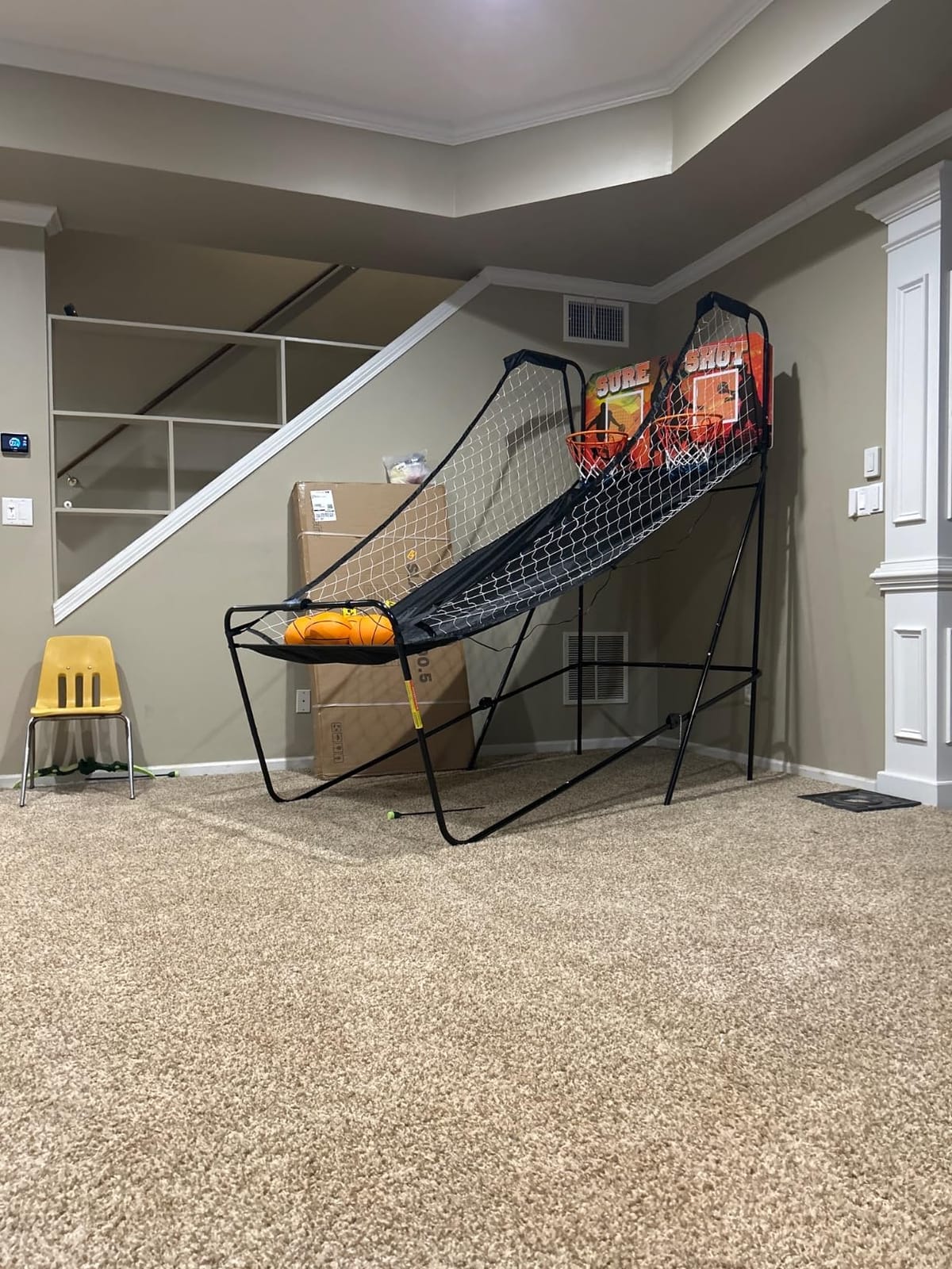 Hathaway Sure Shot 81-in Dual Basketball Arcade Game for Game Room - with LED Scoring, Foldable Indoor Basketball Game Design, Steel Frame, 8 Game Modes, Pump & Dual Hoops - Orange/Black Finish customer photo 2