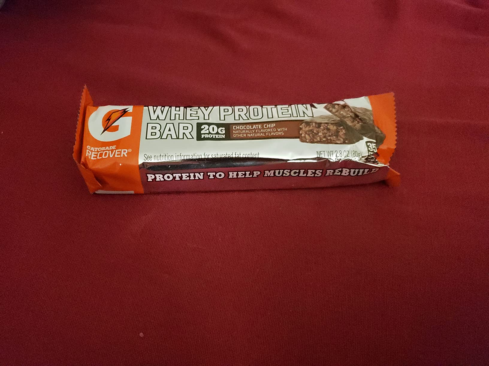 Gatorade Whey Protein Recover Bars, Chocolate Chip, 2.8 ounce bars (12 Count) customer photo 1