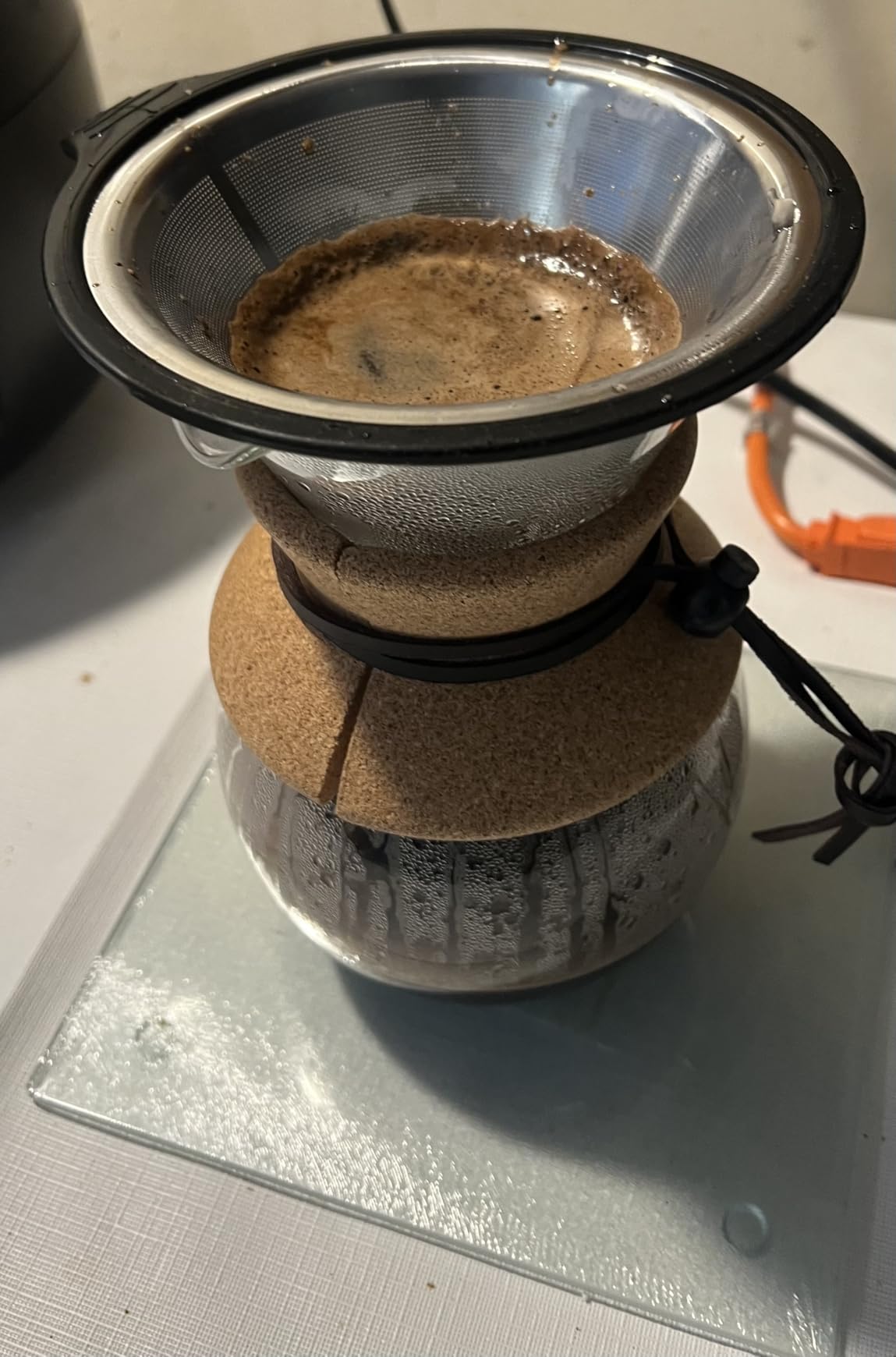Bodum 17oz Pour Over Coffee Maker, High-Heat Borosilicate Glass with Reusable Stainless Steel Filter and Cork Grip - Made in Portugal customer photo 1