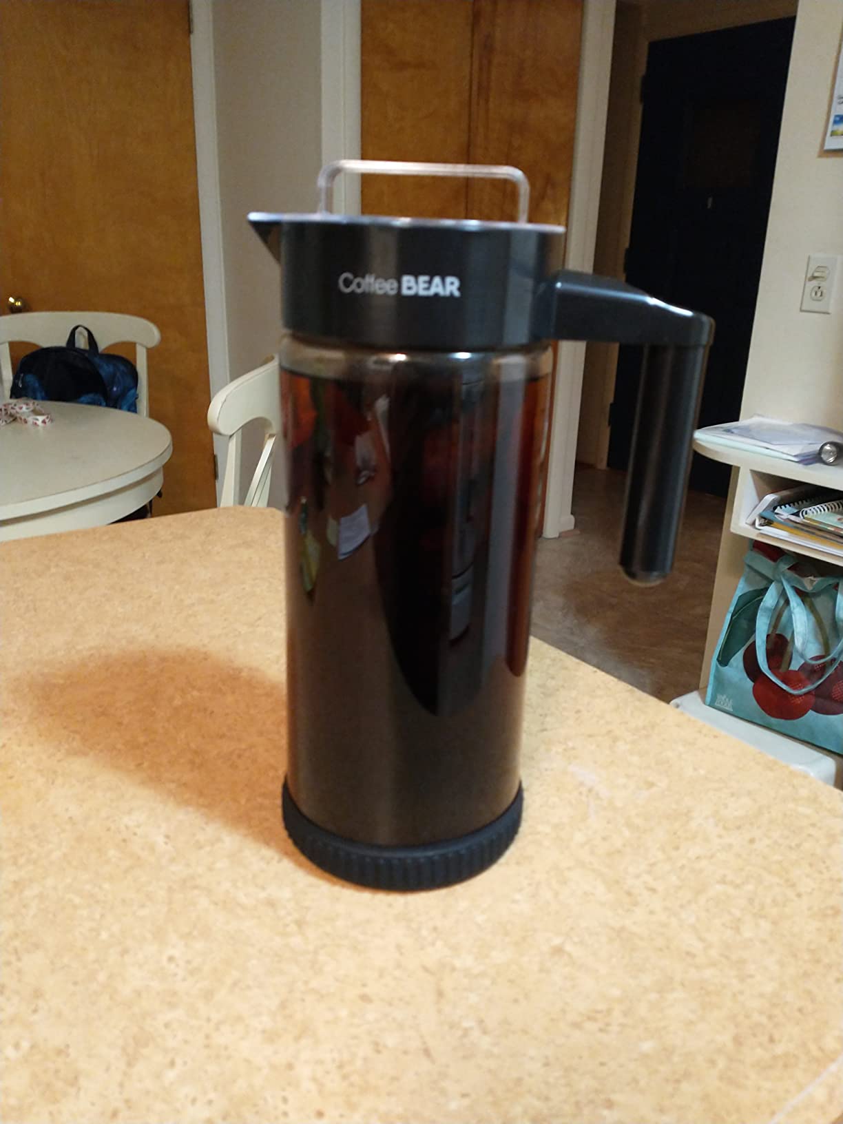 COFFEE BEAR – Cold Brew Coffee Maker and Iced Tea Brewer, Large 1.3L (44oz) Borosilicate Glass Pitcher with Reusable Mesh Filter, Easy to Clean, Dishwasher Safe customer photo 1