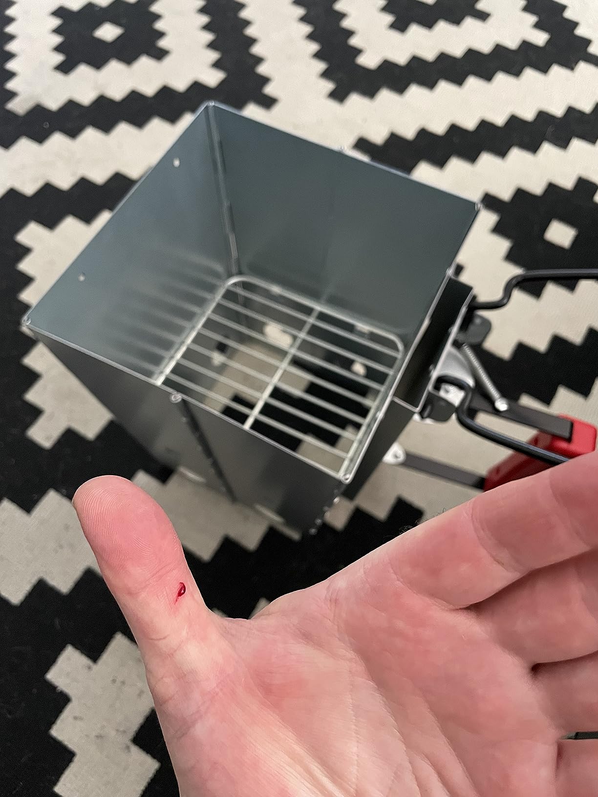 Royal Gourmet Foldable Charcoal Chimney Fire Starter Camping Grill, silver and red customer photo 2