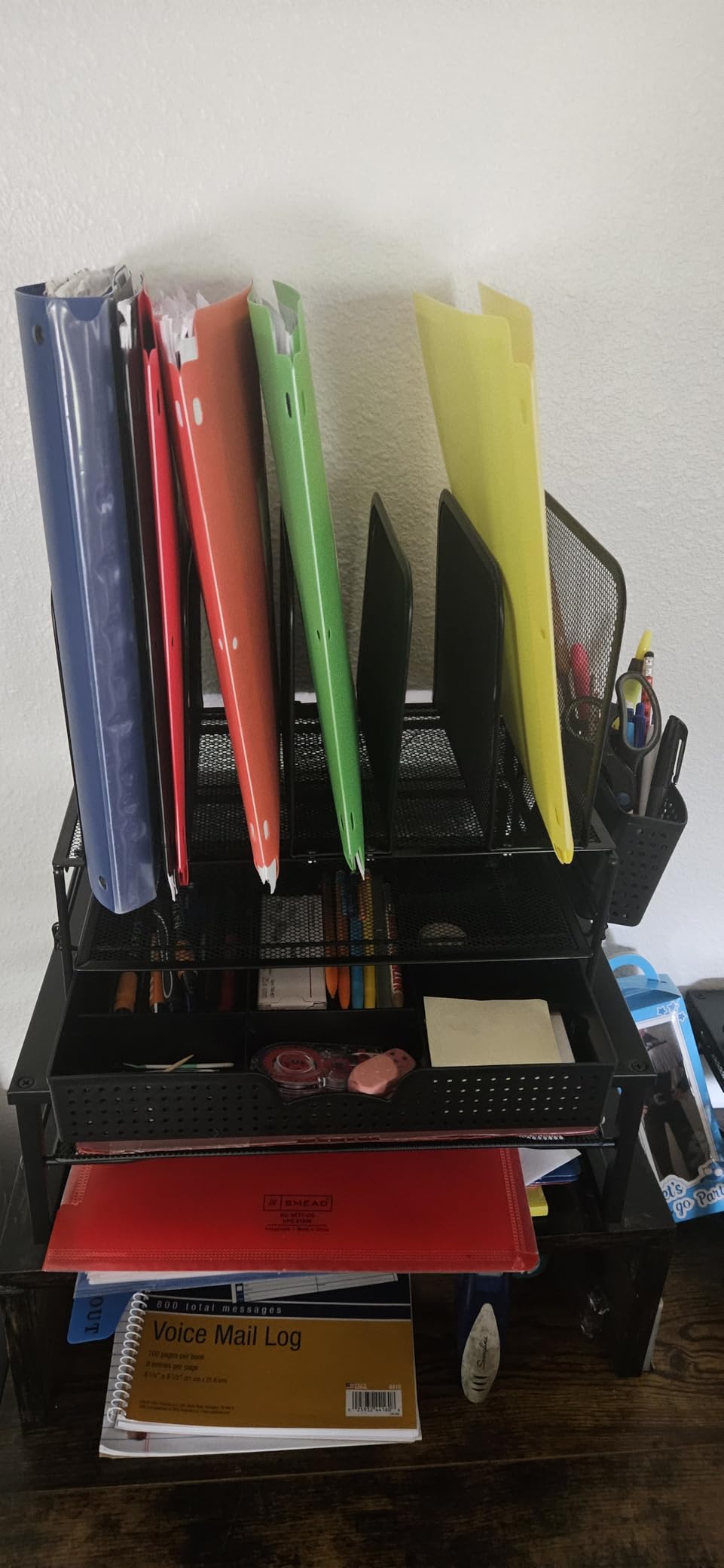 Simple Houseware Desk File Organizer for Office Supplies w/Drawer, Black customer photo 1