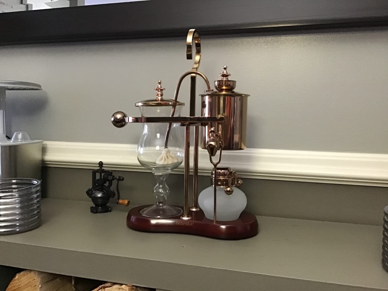 Nispira Belgium Royal Family Balance Syphon Unique Gravity Vintage Coffee Maker Vacuum Brewing System Copper 500 ml customer photo 1