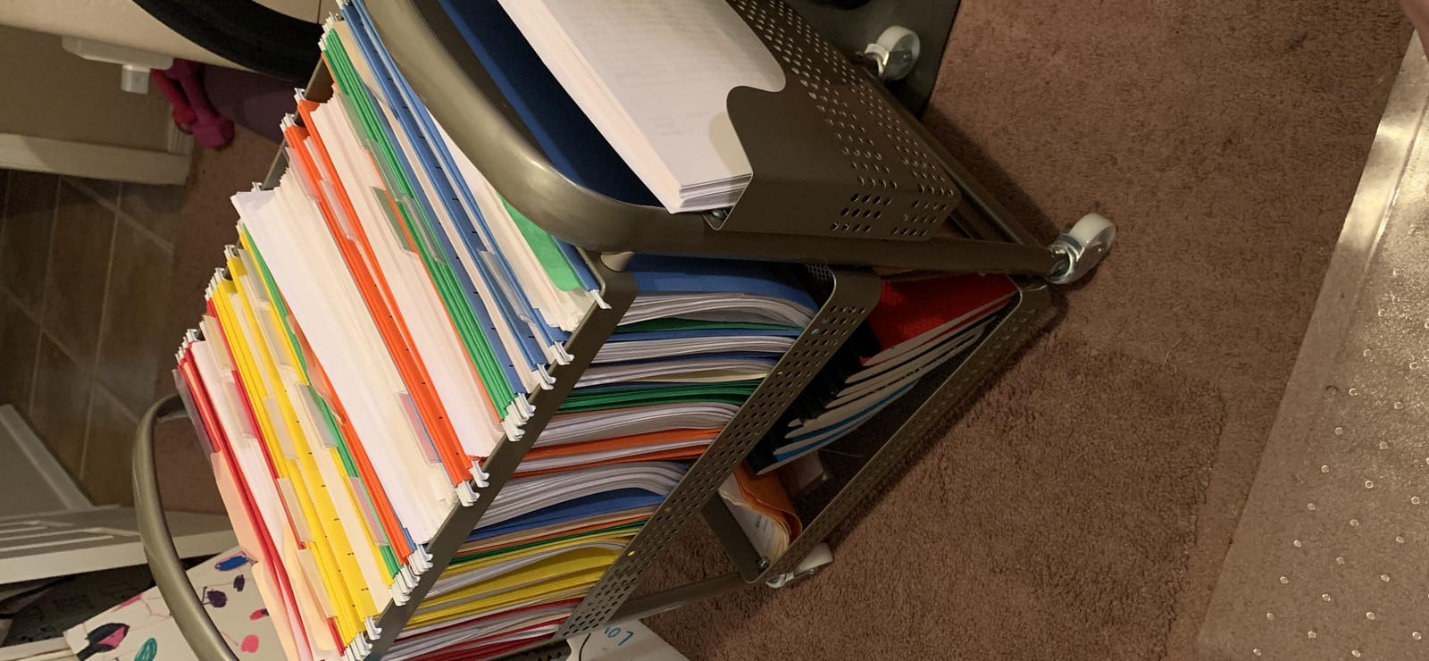 Lorell Mobile File Cart, 12.5