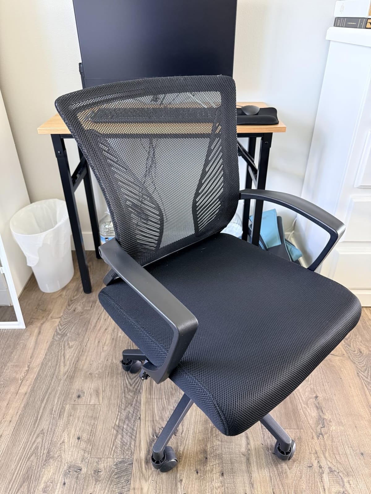 Furmax Office Chair Ergonomic Computer Desk Mesh Chair Mid Back Swivel Lumbar Support with Armrest (Black) customer photo 2