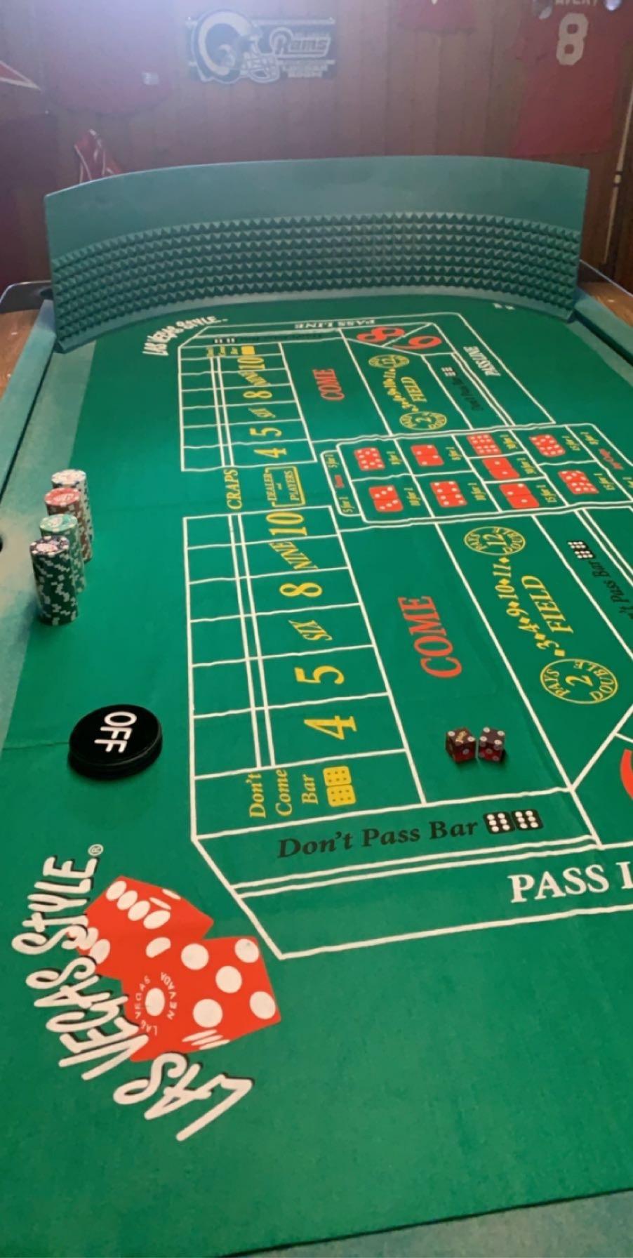 Craps Diamond Pyramid Rubber Bumper - Craps Table Top Set Felt Mat Wall,48