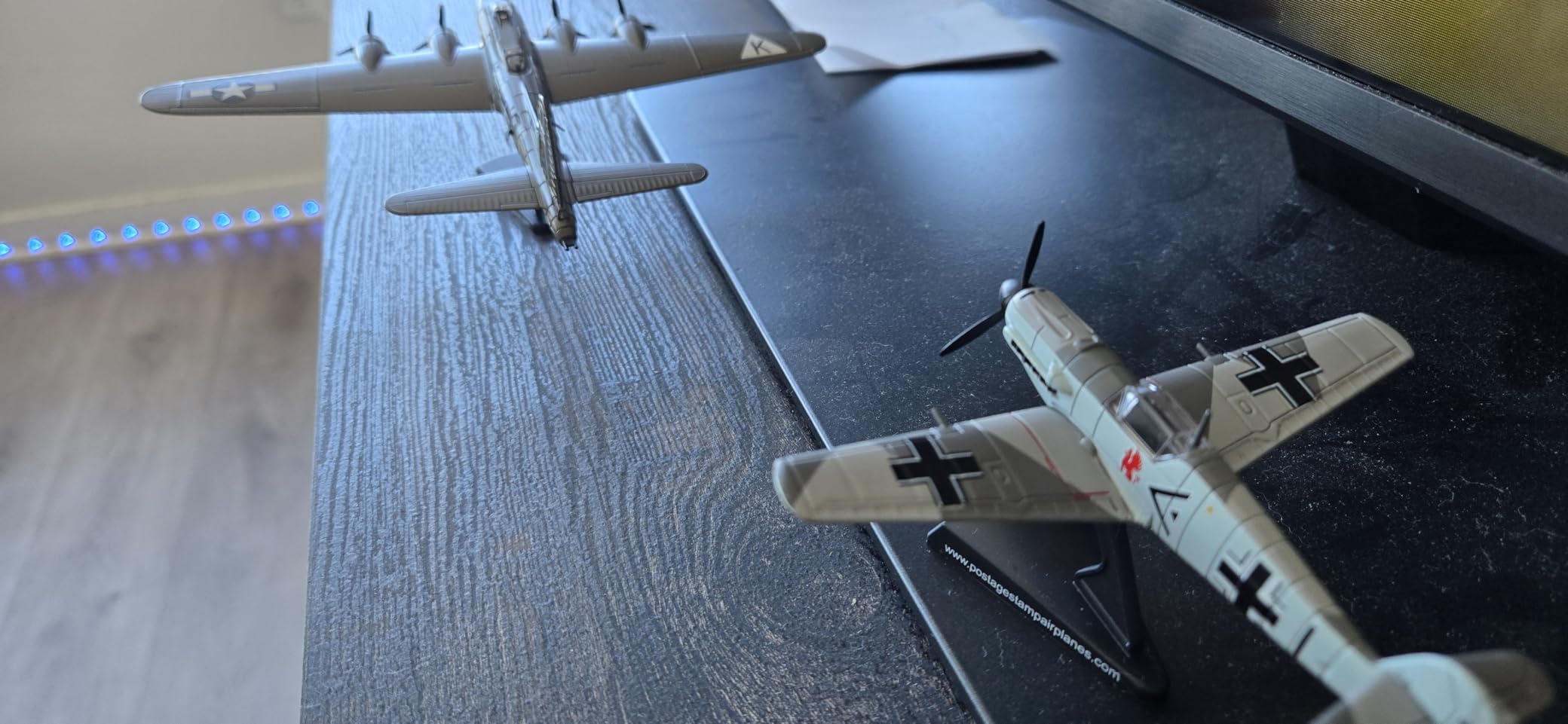 Postage Stamp BF109 Adolf Galland 1/87 Diecast Fighter Jet Model Airplane with Display Stand, Detailed Military Aircraft Model for Collectors customer photo 1