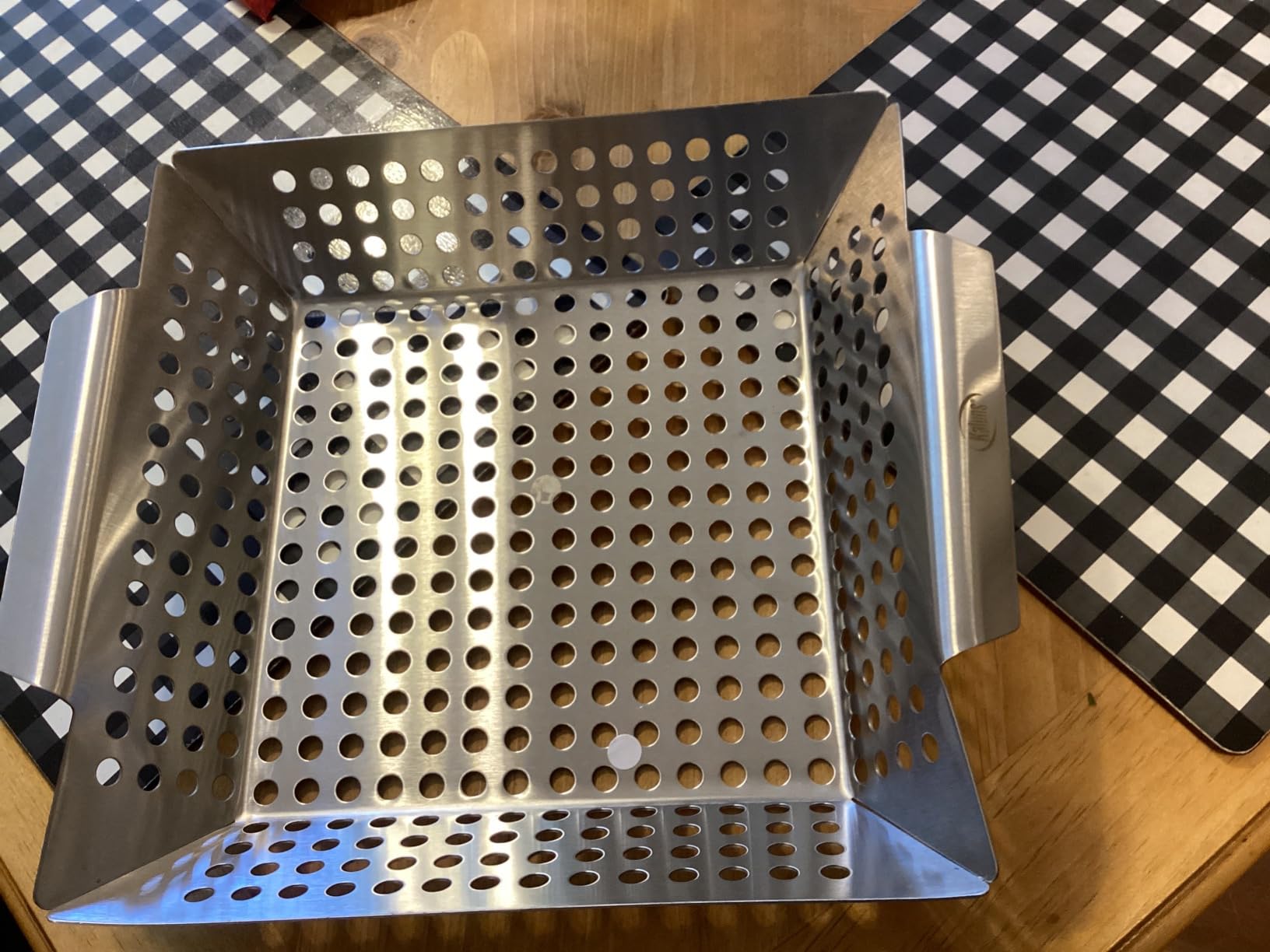 Kaluns Heavy Duty Stainless Steel Vegetable Grill Basket, Rectangular, Silver, Dishwasher Safe Grills and Vegetables customer photo 2