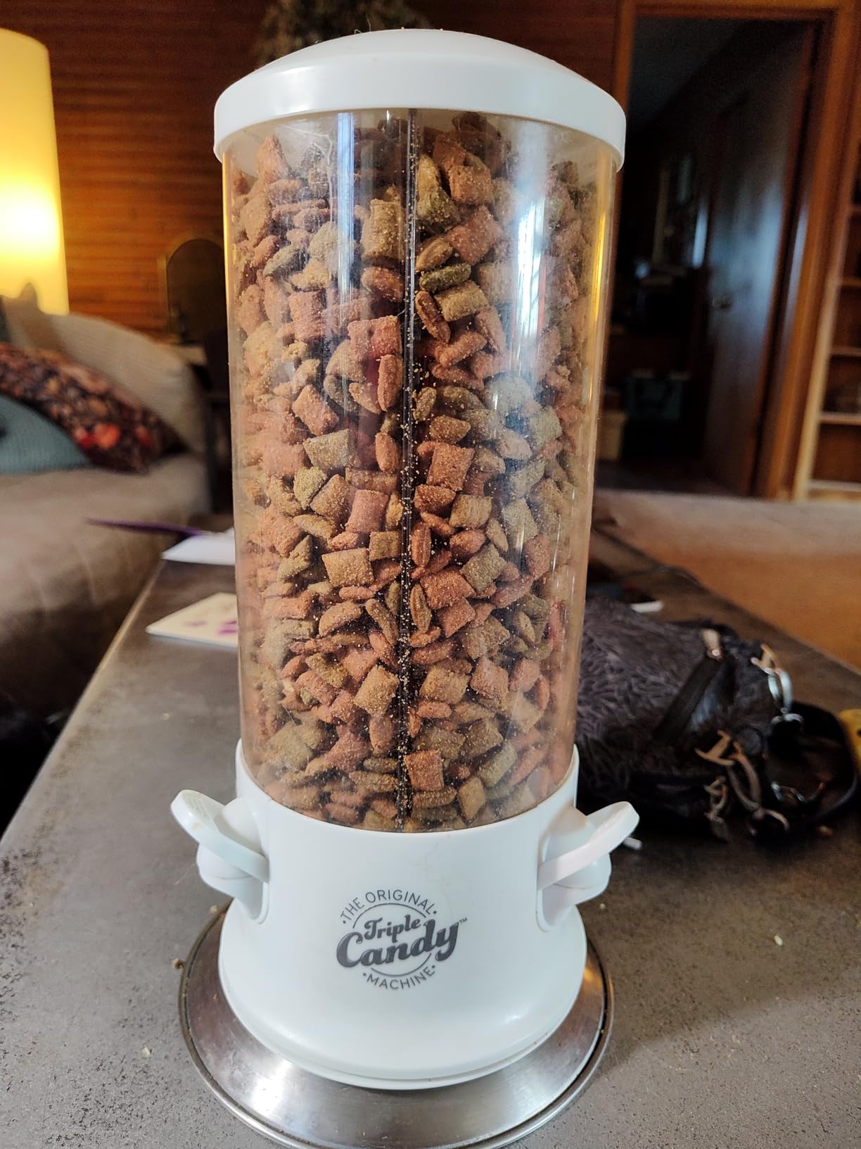 Handy Gourmet The Original Polystyrene Triple Candy Machine - Fun Candy & Nut Dispenser - New & Improved (Red) - 360 Degree and 3 Compartments customer photo 2