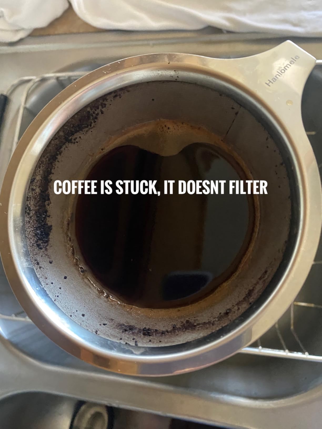 Hanlomele Pour Over Coffee Dripper, Paperless Reusable Coffee Filter, Pour Over Coffee Maker for Single Cup Brew, Double Mesh Design of Stainless Steel Cone Filter for Perfect Extraction (1-2 Cup) customer photo 1