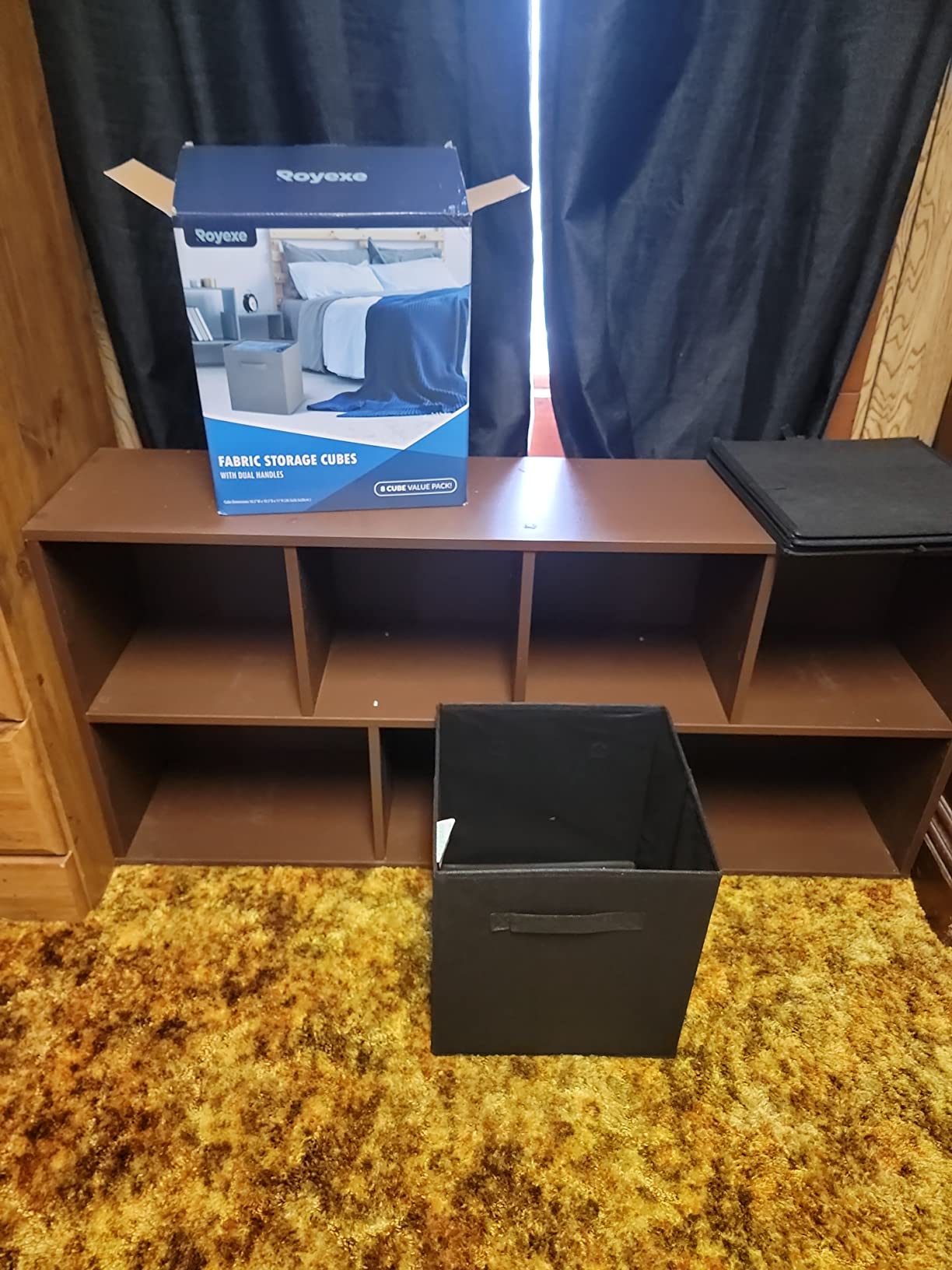 Amazon Basics 7 Cube Organizer Bookcase, Storage Shelf for Home and Office, Display Storage Organizer, Sturdy with Easy Assembly, 9.25