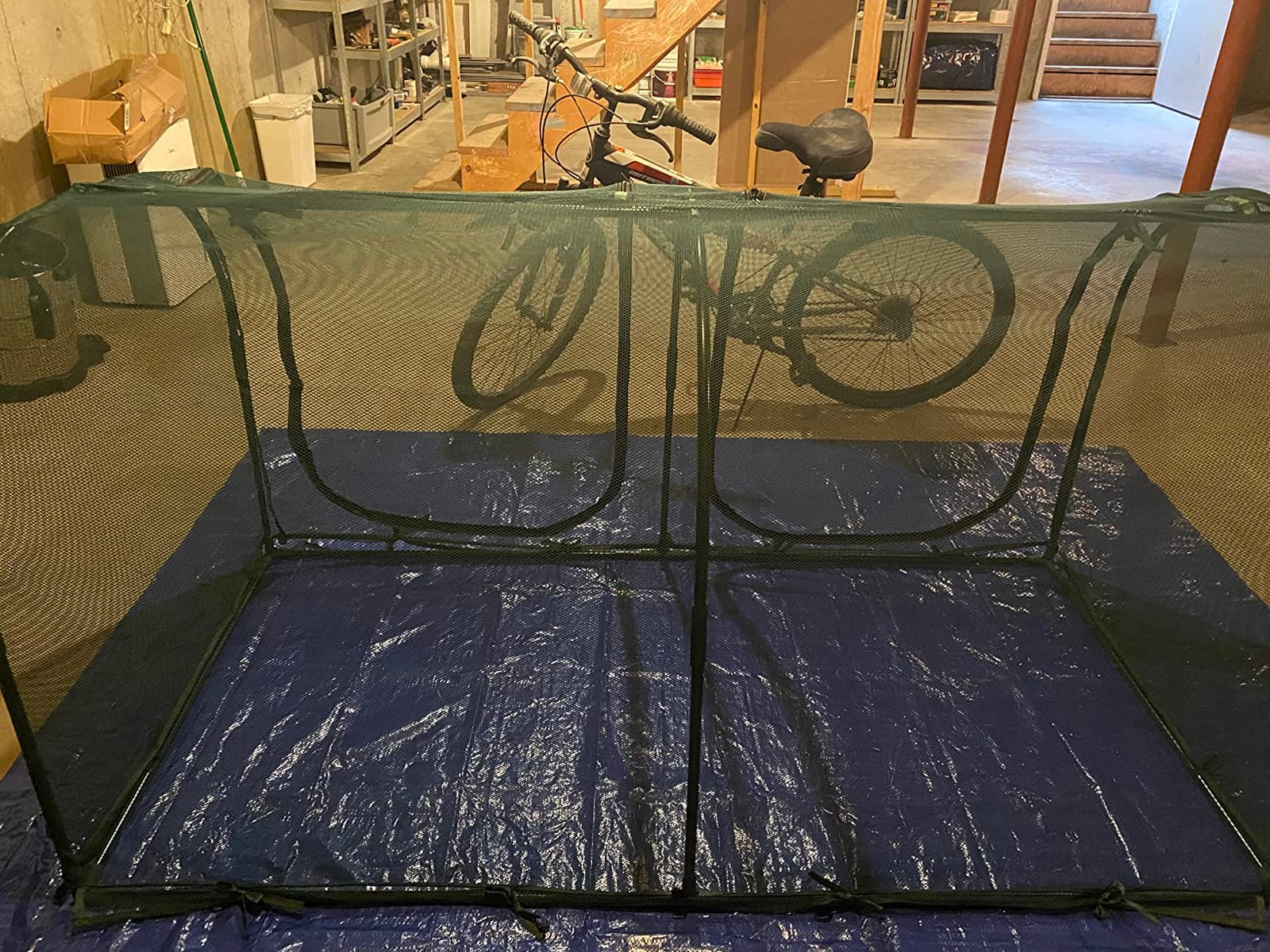 Portable Chicken Run Hen Coop,Walk-in Poultry House,Outdoor Gardening Net,Easy-up Small Animals Enclosure for Protecting Pet and Plant with Metal Frames and 10 Stakes in Backyard and Farm customer photo 2