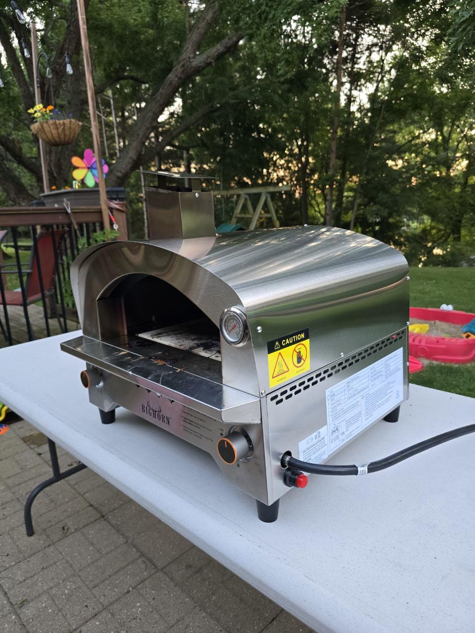 BIG HORN Gas Pizza Oven, Portable Propane Pizza Oven with 15 inch Pizza Stone, Stainless Steel Pizza Maker for Outdoor Cooking customer photo 2